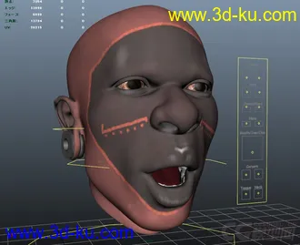 3D打印模型Samburu (only face) character rig full facial controls with textures的图片