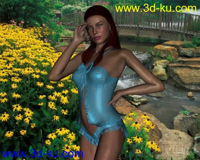 DAZ3D - Poser - Valentine Sleep Wear Lingerie for V4模型的图片6