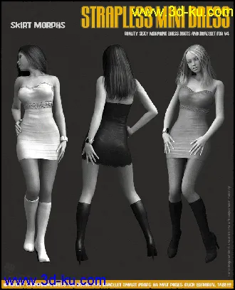 3D打印模型RO-95471 - Strapless Mini Dress的图片