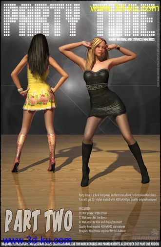 3D打印模型Daz3d - Poses - Party Time 2 for Strapless Mini Dress的图片