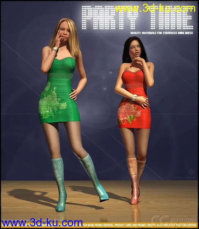 Daz3d - Poses - Party Time 2 for Strapless Mini Dress模型的图片2