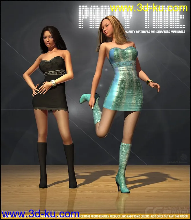 Daz3d - Poses - Party Time 2 for Strapless Mini Dress模型的图片3