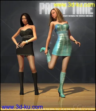 3D打印模型Daz3d - Poses - Party Time 2 for Strapless Mini Dress的图片