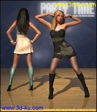 3D打印模型Daz3d - Poses - Party Time 2 for Strapless Mini Dress的图片