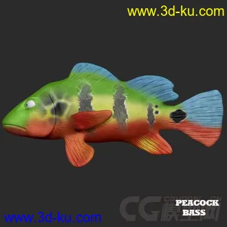 3D打印模型Fish Rigs - PeacockBass with textures的图片