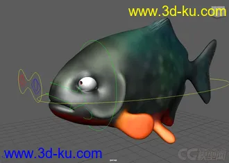 3D打印模型Fish Rigs - Piranah with textures的图片