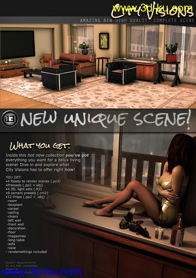 Poser - DAZ3D - i13 City Visions + i13 City Life模型的图片1