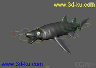 3D打印模型Fish Rigs - TigerShark with textures的图片