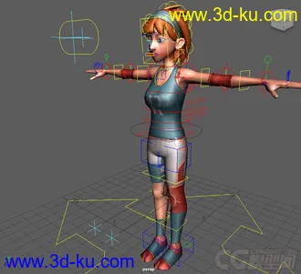 3D打印模型Jin Modern Young Woman character rig with textures的图片