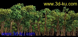 3D打印模型第二波随手做的树林贴图5000X500的图片