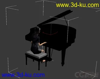 3D打印模型弹钢琴的美女的图片