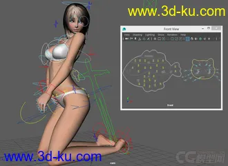 3D打印模型Sexy Cute Woman full rig with textures的图片