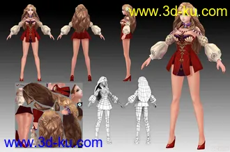 3D打印模型临摹猫儿咪酱老师的卷发妹子的图片