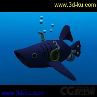 3D打印模型海贼王，潜水鲨鱼号的图片