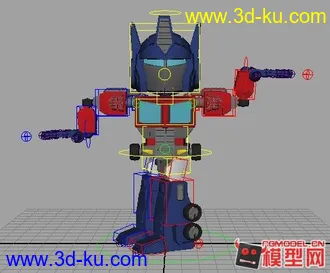 3D打印模型【Q版】擎天柱 有骨骼的图片