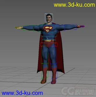 超人模型有贴图带绑定的图片