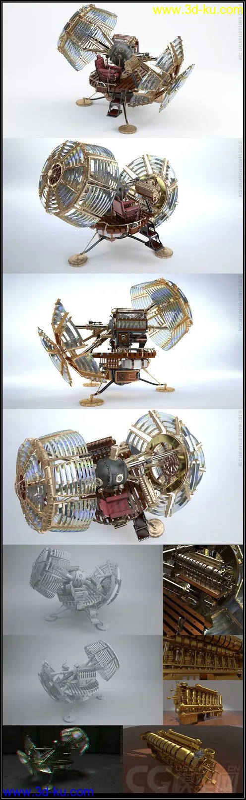 The Time Machine full textured for 3DSMax 2012 MentalRAY模型的图片1