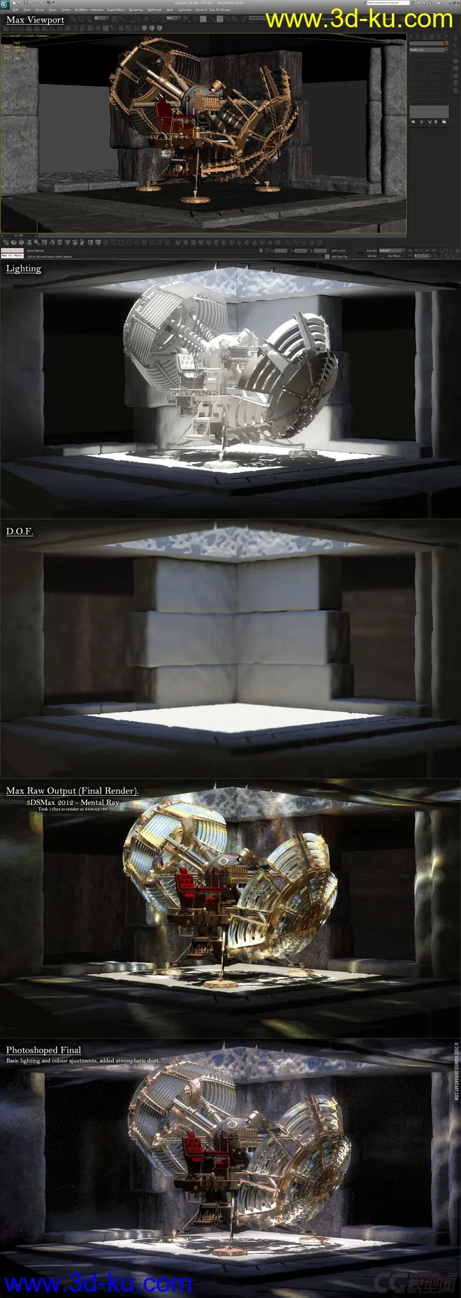 The Time Machine full textured for 3DSMax 2012 MentalRAY模型的图片8