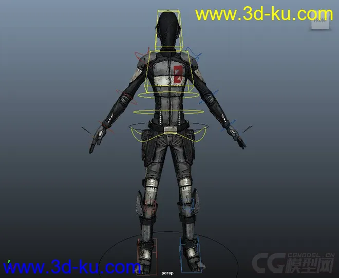 Zer0 Assassin Rig with texures (Maya2013)模型的图片3