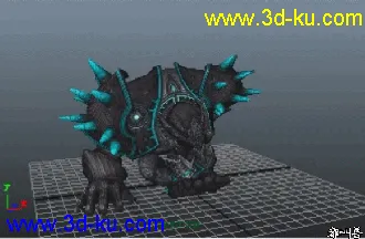 3D打印模型石头怪BOSS一套动作带贴图材质的图片