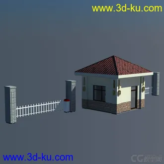 3D打印模型门卫岗亭大门的图片