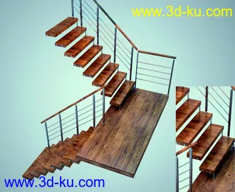 3D打印模型木质型扶梯的图片