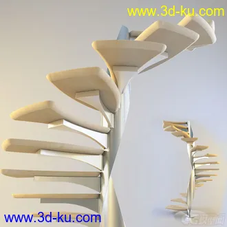 3D打印模型一款酷炫的木质扶梯的图片