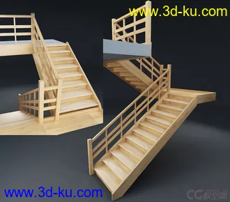 3D打印模型木质旋转式扶梯的图片