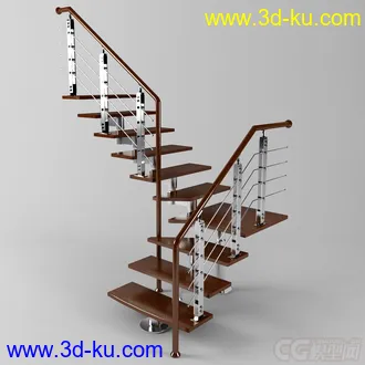 3D打印模型木质金属扶梯的图片