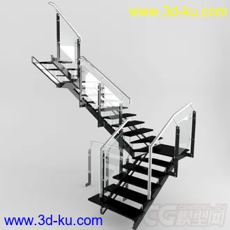 3D打印模型金属+玻璃扶梯的图片