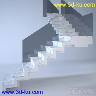 3D打印模型大理石+玻璃材质扶梯的图片