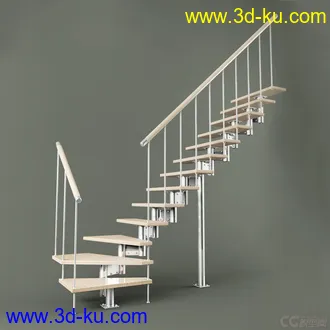 3D打印模型一款简单的木质扶梯的图片