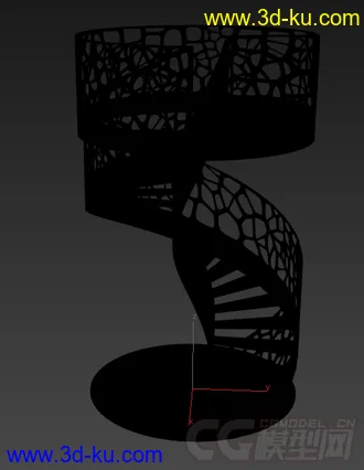 3D打印模型一款镂空复古旋转式扶梯的图片