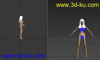 3D打印模型沙滩上的大眼妹子,有2015版max格式,obj和fbx,有材质...的图片