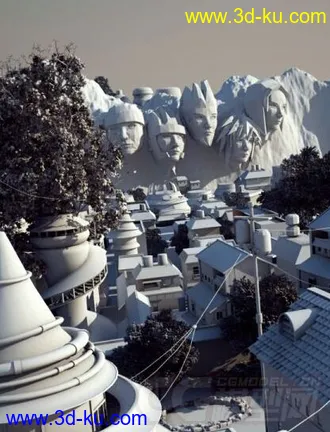火影忍者各类场景建筑模型的图片