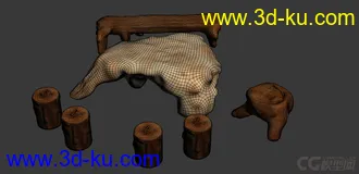 3D打印模型一组木雕茶几的图片