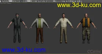 3D打印模型外国男人中年老年人美国大胡子败顶眼镜胖子男人的图片