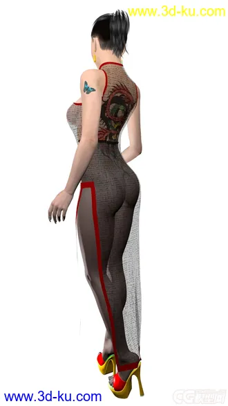 3D打印模型中国风性感女郎的图片