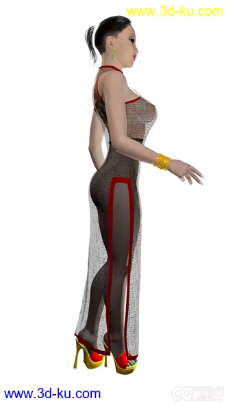 3D打印模型中国风性感女郎的图片