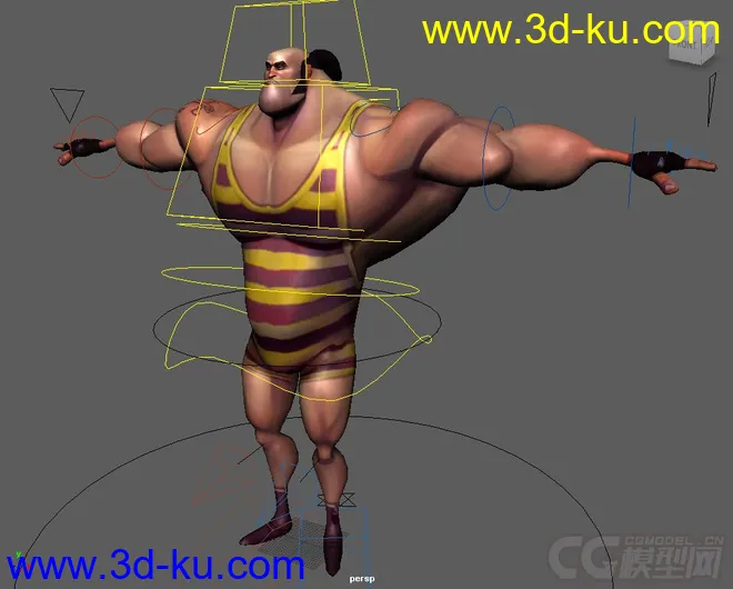 StrongMan cartoon Rig with textures模型的图片1