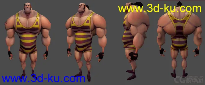 StrongMan cartoon Rig with textures模型的图片4