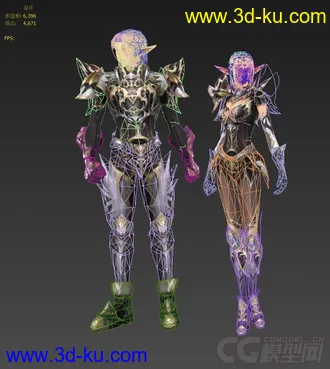 3D打印模型【卡尔共享13】《天堂2》系列1精灵服装阿沛拉盔甲A装男女[网游][韩国NCSfot]的图片