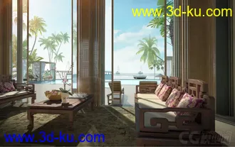 3D打印模型东南亚沙滩会所的图片