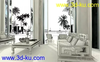 3D打印模型东南亚沙滩会所的图片