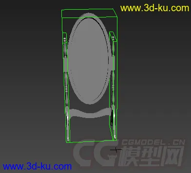 古典的椭圆形镜子模型无材质的图片1