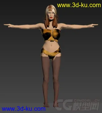 3D打印模型max格式身穿豹纹服饰的欧洲女性的图片