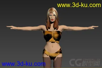 3D打印模型max格式身穿豹纹服饰的欧洲女性的图片