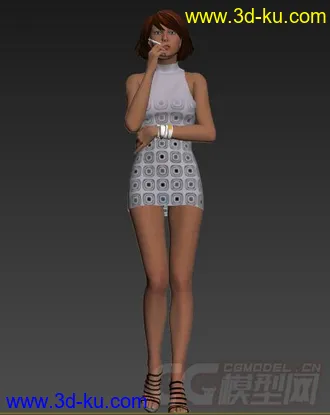 3D打印模型抽烟的美女的图片