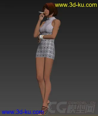 3D打印模型抽烟的美女的图片