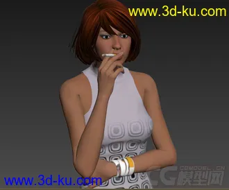 3D打印模型抽烟的美女的图片